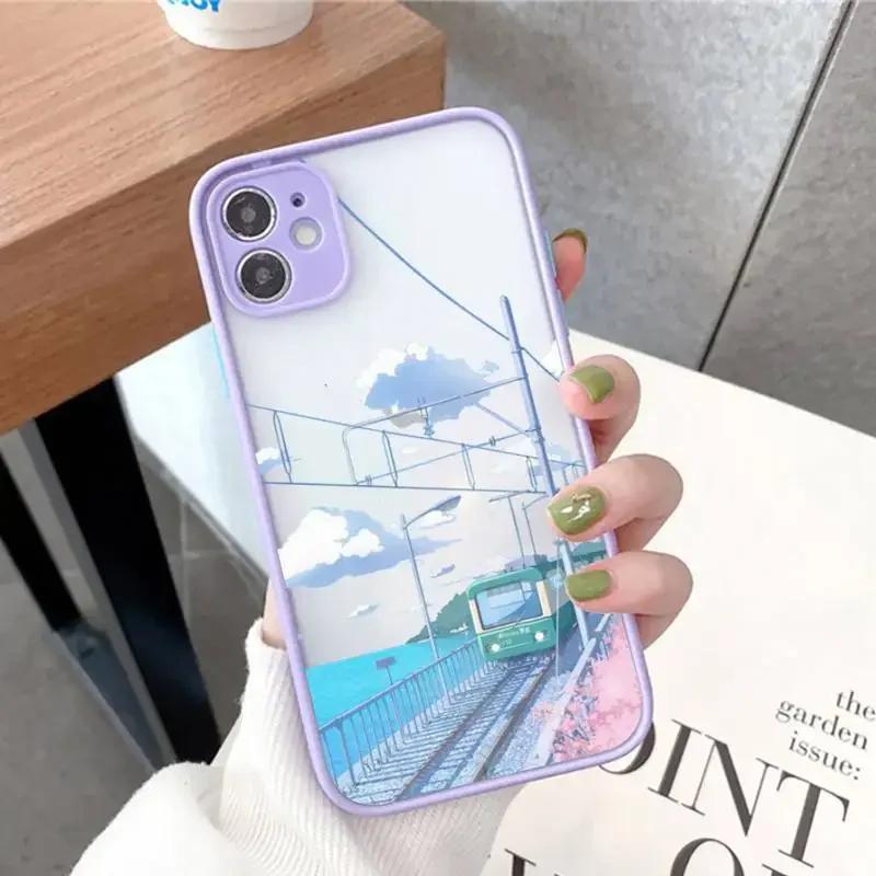 

Anime Landscape Oil Painting Phone Case For iPhone 16 15 14 13 11 12 Pro Max 7 8 Plus Mini SE Anti Drop Transparent Cover Fundas iPhone 16