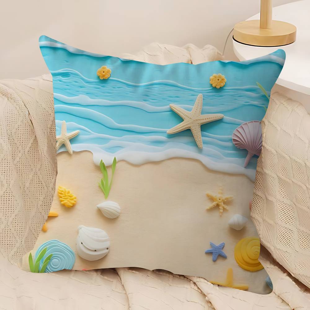 

Art Beach Stitch Lucky Dragon Pillow Cover Sofa Cushion Cover Home Room Decoration Children Gift 12x12Inch