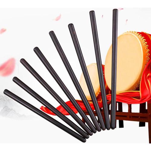 R-STYLE Authentic Taiko Drum Set with Natural Ebony and Purple Sandalwood, Black Grain, Premium Japanese Taiko Drum Sticks (30cm)