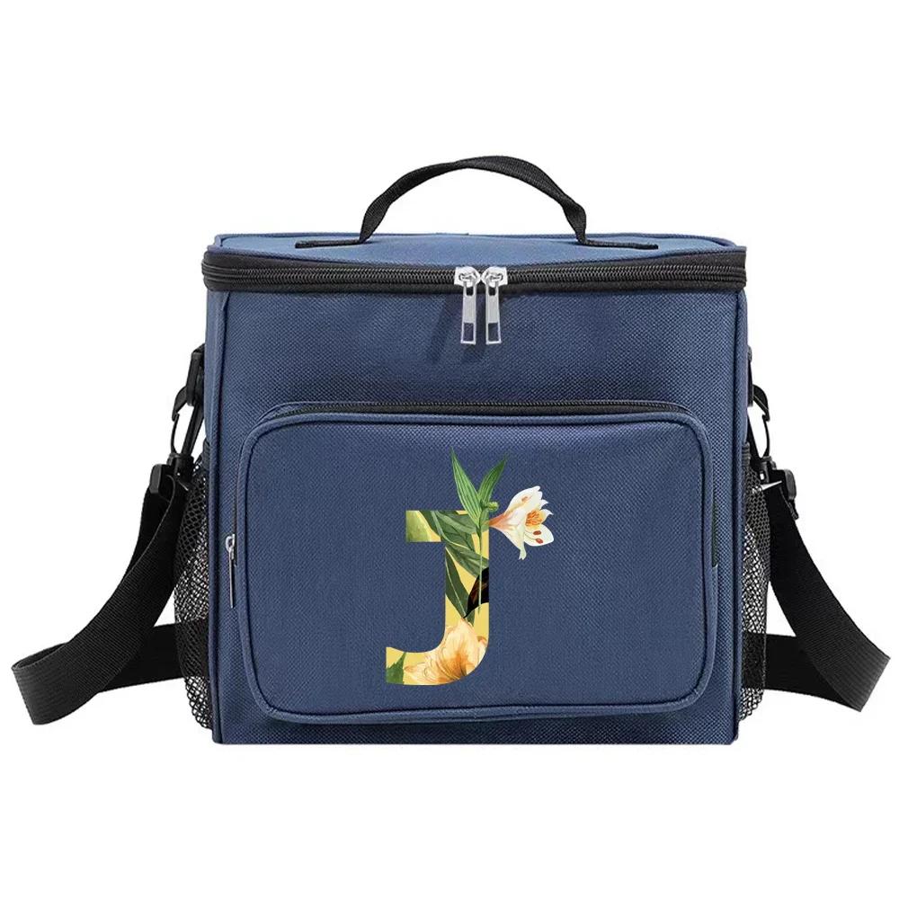 Lunch Bag Thermal Organizer Handbag Insulated Bags Cooler Box Camping Shoulder Storage Lunchbag for Men and Women Floral Series