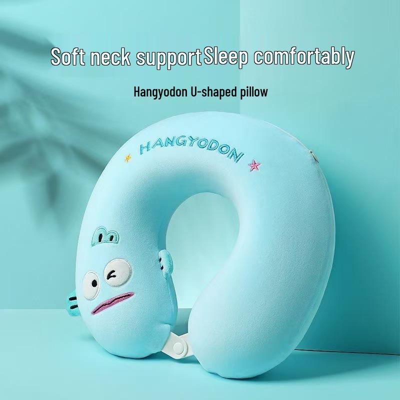 Cartoon Memory Foam U-Shaped Travel Neck Pillow for Airplane, Car & Student Use