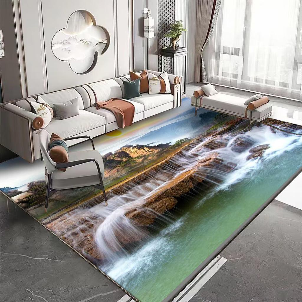 3D Natural Landscape Pattern Carpet for Living Room Non-slip Room Decoration Aesthetic Modern Lounge Rug Entrance Door Mat Rugs