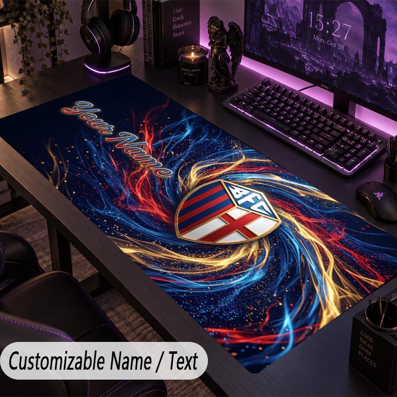 Custom Text Big Mousepad, Extended Desk Pad For Laptop Work GameBologna FC
