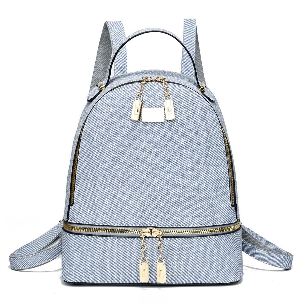 Stylish Macaron Color Canvas Backpack With Large Capacity For Travel And School Use