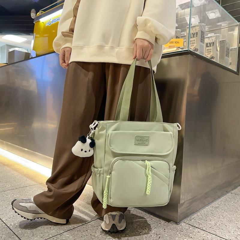 Simple and versatile large capacity handbag shoulder bag soft girl girl student tutoring class commuting tote bag crossbody bag