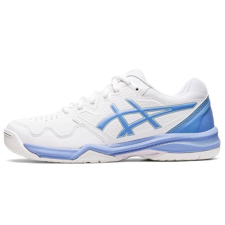 Asics Gel-Dedicate 7 Shock Absorption Low-Top Tennis Shoes Women sneaker White Blue 1042A167-102