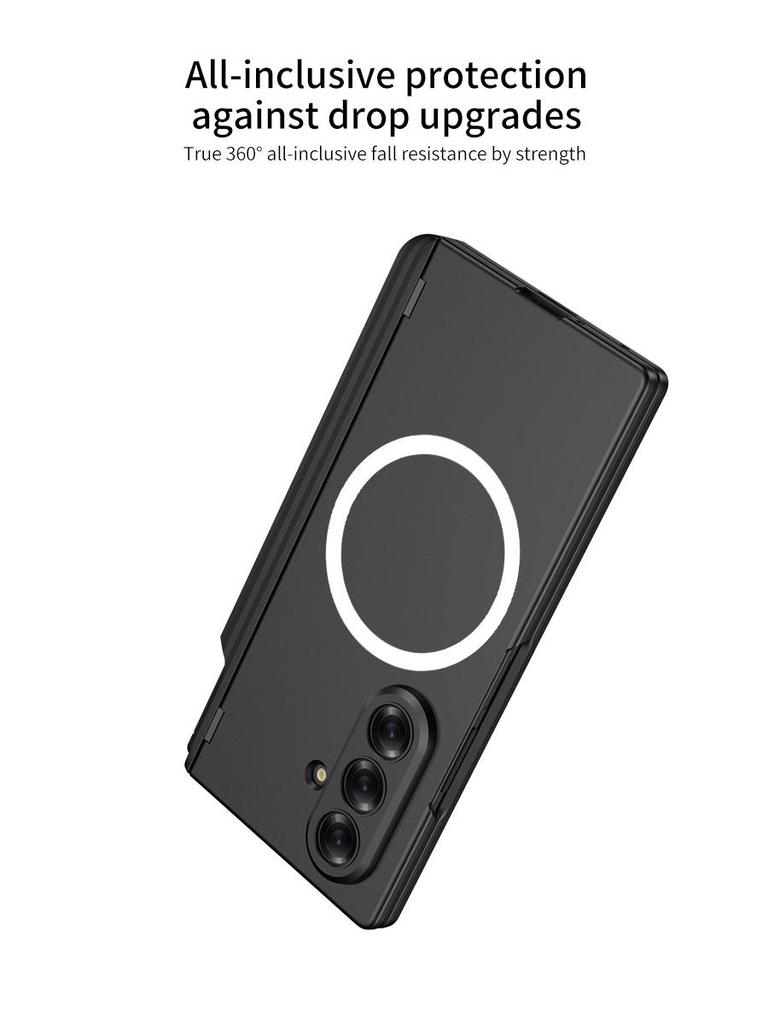 Samsung Fold 7 Wireless Charging Case: Magnetic Pen Holder, Creative Stand, Full Coverage Protection