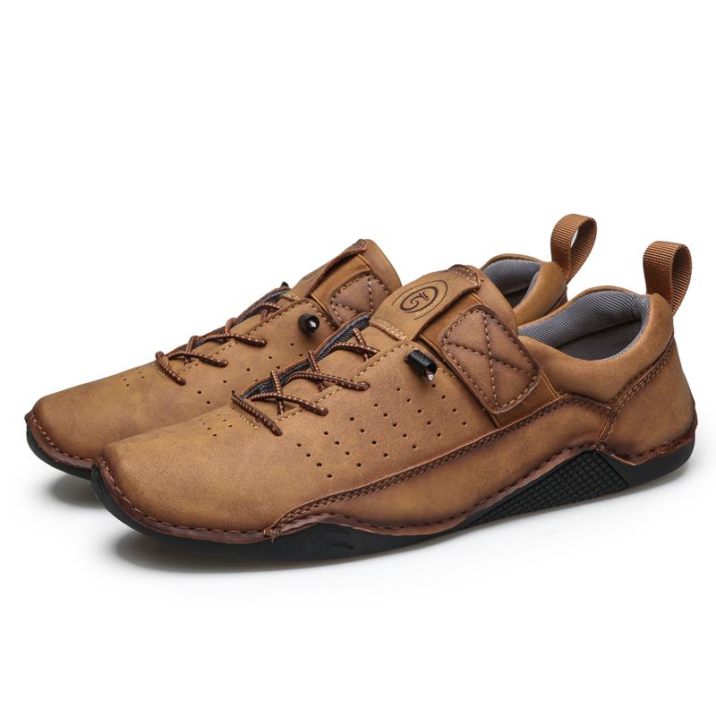 Fashion Genuine Leather Men Casual Shoes Breathable Sneakers Fashion British Style Loafers Men Luxury Designer Hiking Shoes Zapatos Homb