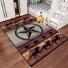 Western Star and Horse Pattern Rug Non-slip Rug Suitable for Living Room and Bedroom Sofas.