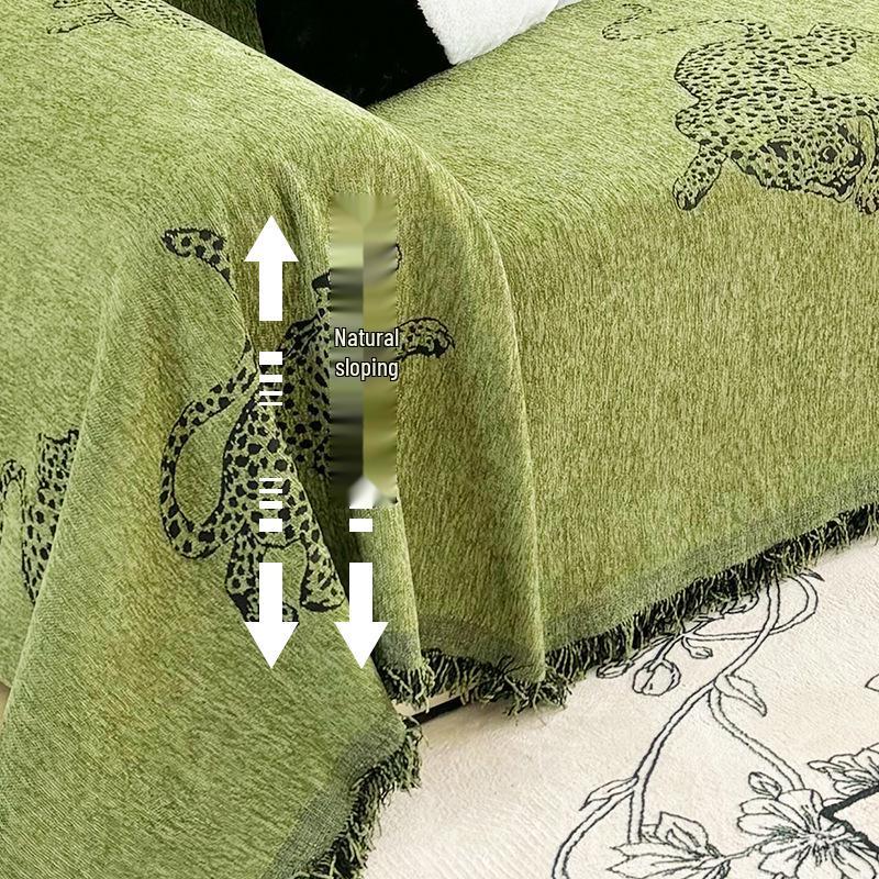 Chenille High-End Sofa Cover Blanket - Universal Four Seasons Cushion Pad, Light Luxury.