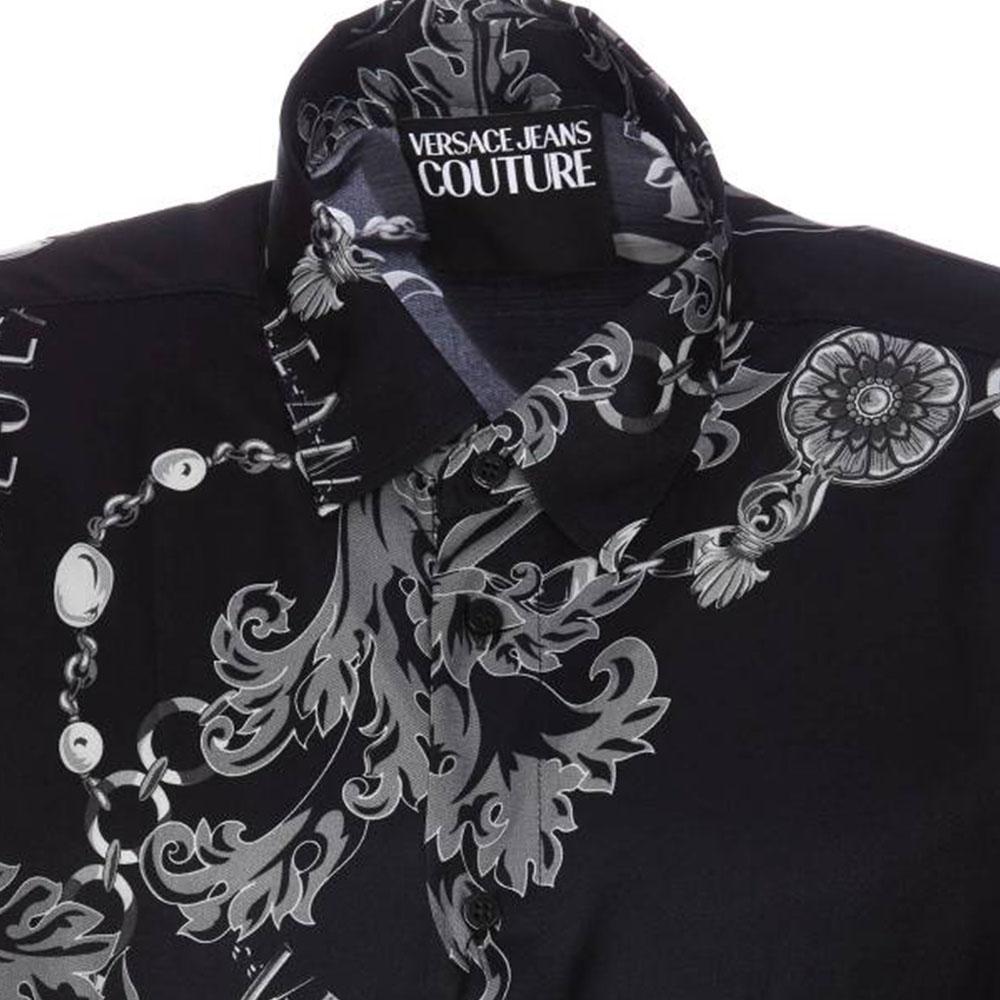 Versace Jeans Couture Chain Couture Printed Button Up Shirt 75GAL2R0NS298899