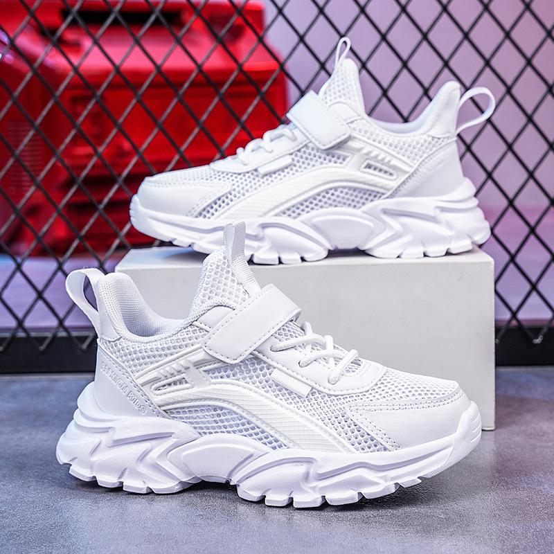 308 boys shoes 2025 summer new middle and large children's boys net shoes little white shoes students breathable net surface transportation