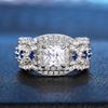Huitan Gorgeous 3Pcs/Set Cubic Zirconia Rings Women for Engagement Wedding Luxury Trendy Female Accessory Party  Jewelry