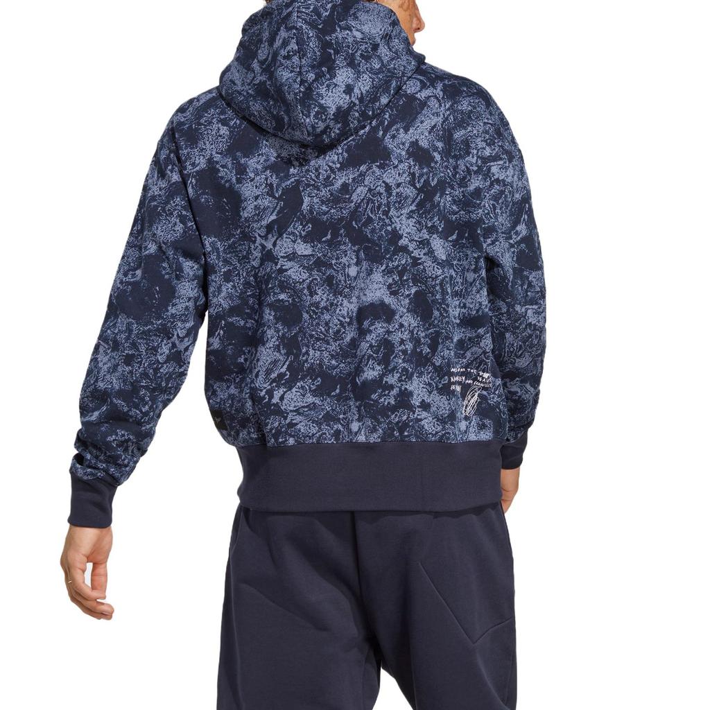 Adidas Hooded Logo Print Sweatshirt Unisex Tops Silver-Grey Violet HR6994