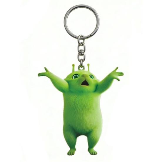 4Pcs Funny Green Cat Keychain Acrylic Key Chain Holder Personalized Keyring Pendant Cute Vivid Expressions Cat Pendant for Keys Bag Backpack Friends