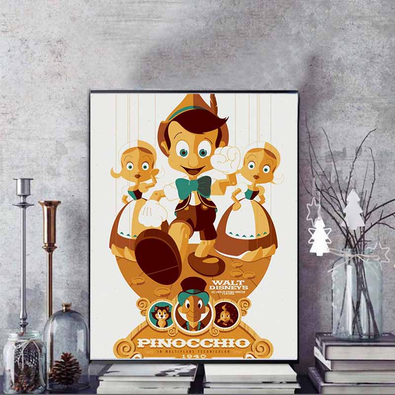 Disney Diamond Painting Pinocchio Creative Poster Cute Cartoon Cross stitch Complete Set of Creative Mosaic 5D DIY Home Decoration