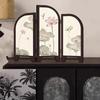Chinese Lotus Retro Desktop Ornament: Decorative Painting for Tea Room or Home Entryway Cabinets