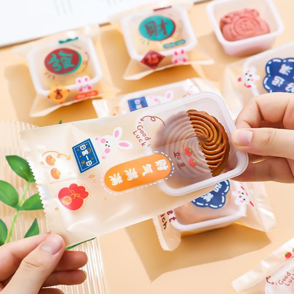 100pcs Clear Handmade Biscuit Packaging Bag Frosted Mooncake Packaging Bag Food Bag   DIY