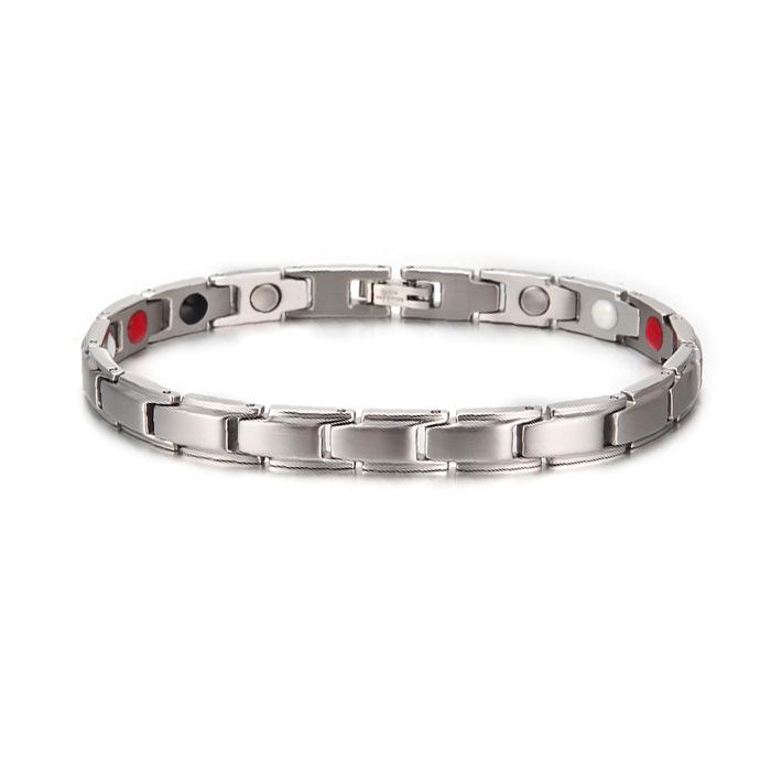 Schwarz-Gold Edelstahl Magnetisches Armband mit Germanium und Negativ-Ionen Uhrenarmband