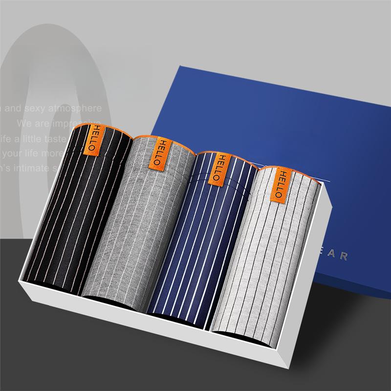 

4 шт. Мужское нижнее белье, трусы с плоскими штанинами, средней посадки, больших размеров, четырехсторонние трусы, дышащие линейные шорты, боксеры-слипы 5XL