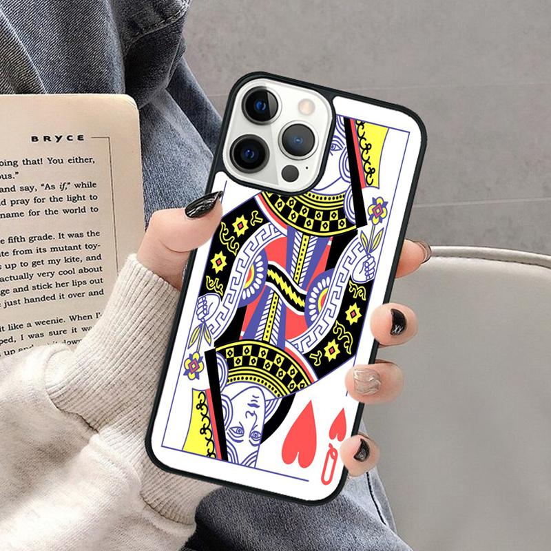 King Queen Playing Card Phone Case for iPhone 16 15 SE2020 6 7 8 Plus for Apple 13 11 12 14 Mini Pro Max Cover coque Shell