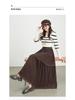 Autumn 2025 Korean-Style Lace Patchwork Pleated Skirt for Women with Elastic Waist