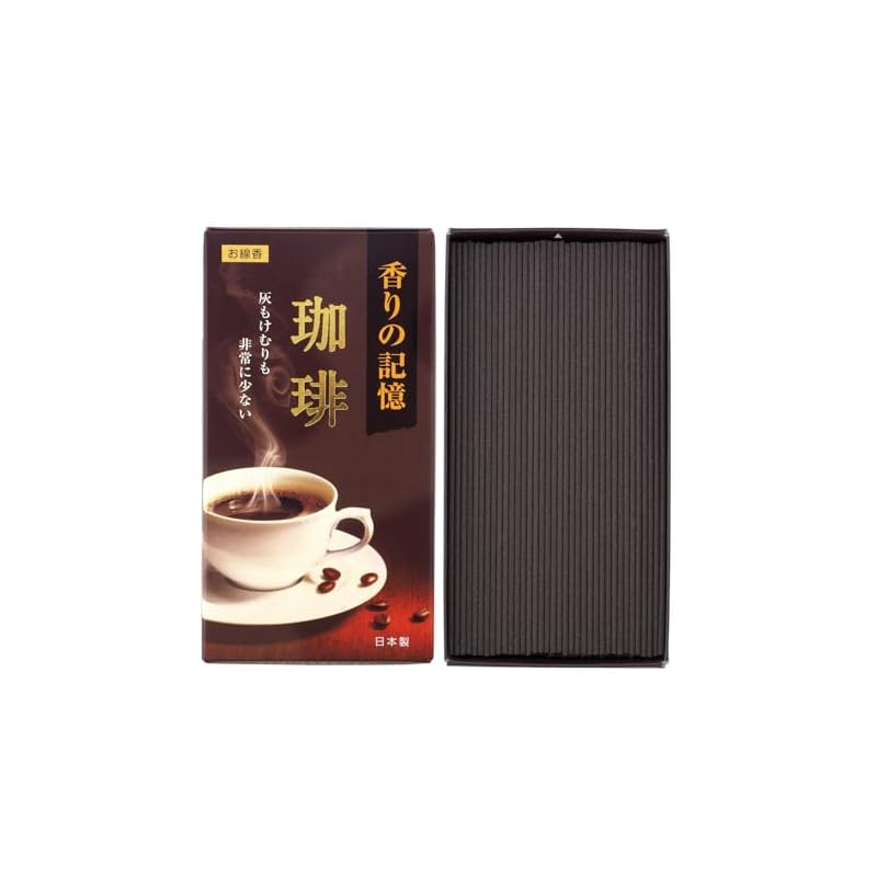 Kameyama Kokando Incense Sticks, "Fragrance Memory," Coffee Scent, Loose Pack, Approx. 100g (Approx. 280 Sticks), Low Smoke & Ash.