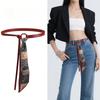 Silk Scarf Belt Accessories Women's Ribbon Belt Chain Belt Hip Hop Punk Vintage American Decor with Jeans Belt Red