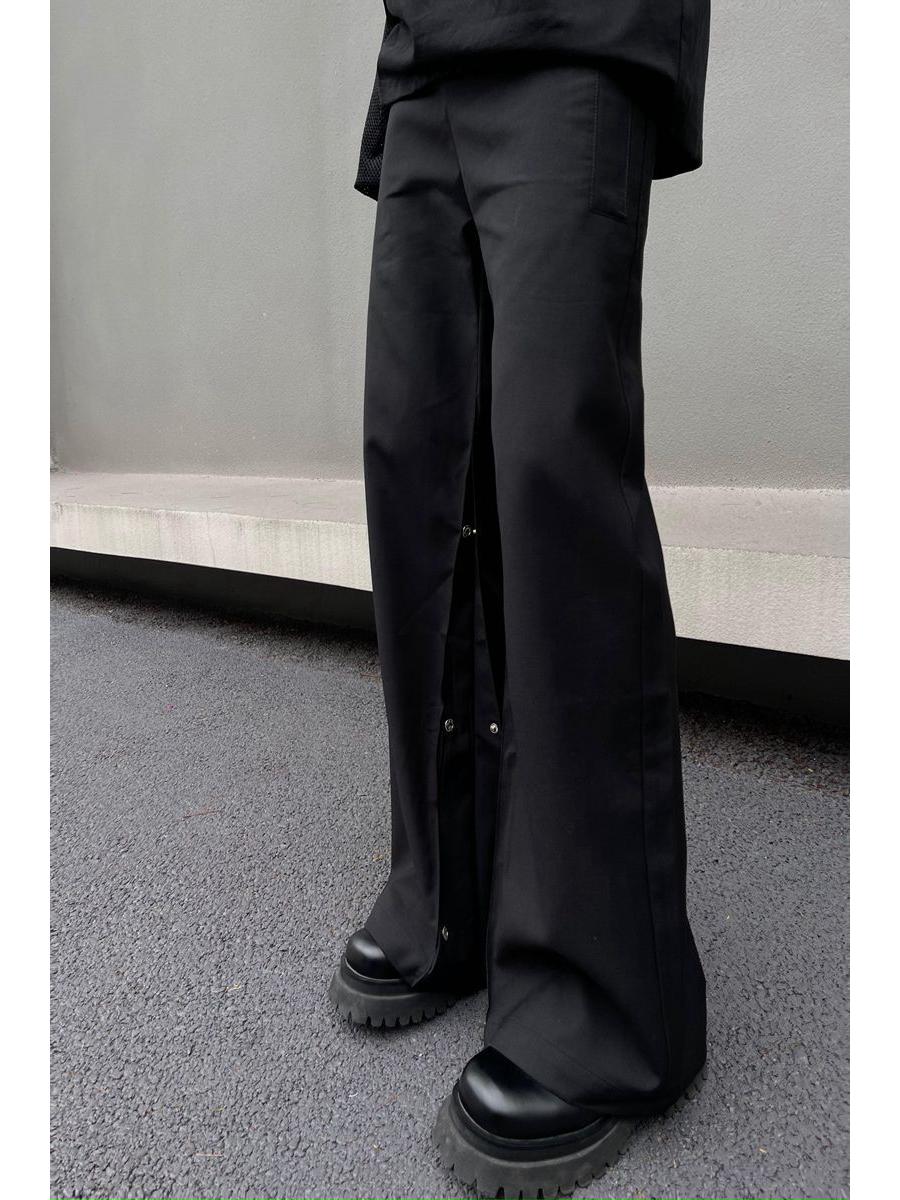 

Мужские расклешенные повседневные брюки CleanFit 2024 года — прямые, свободные, широкие, длиной до пола M чёрный