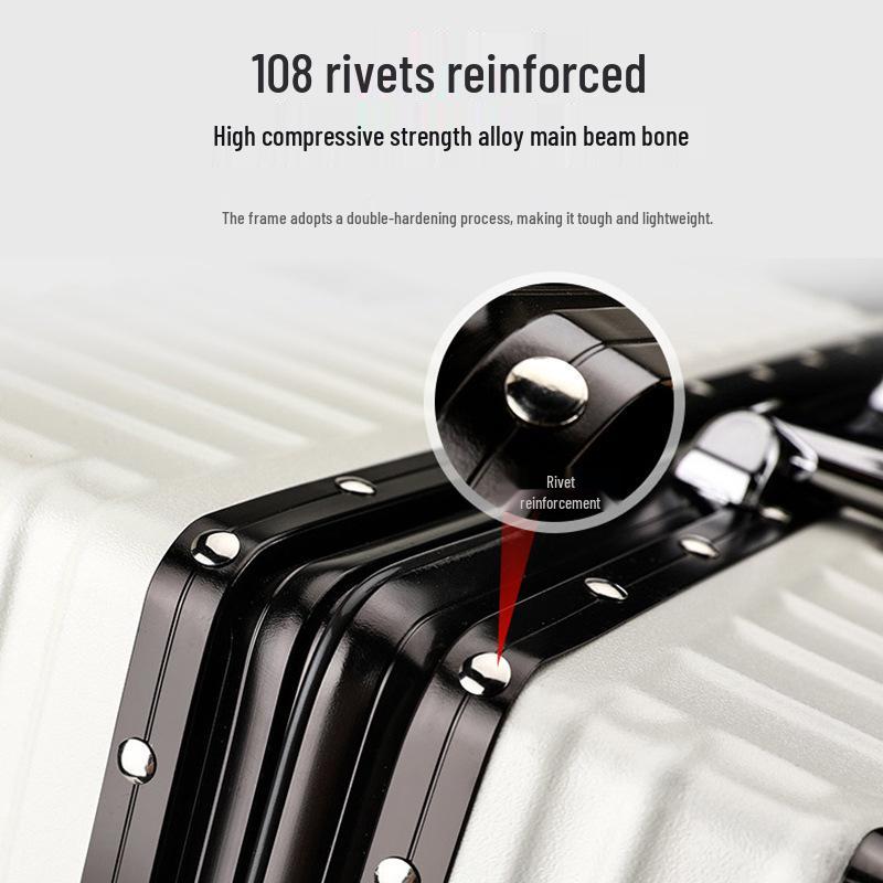28" Women's Suitcase: Thick Aluminum Frame, Large Capacity, Silent Universal Wheels, Durable Travel Design. Logo Customization Available.
