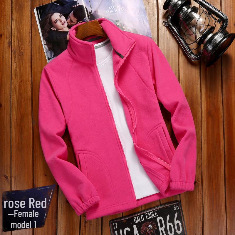 Damen & Herren Outdoor Polarfleecejacke - Warm, Dick, Korallenfleece Strickjacke Pullover