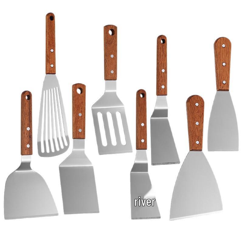 Stainless Steel & Wood Handle Multipurpose Cooking Spatula