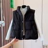 JPNTKY Women's Fashion Casual Fall Winter Solid Color Print Sleeveless Jackets & Coats Down Coats