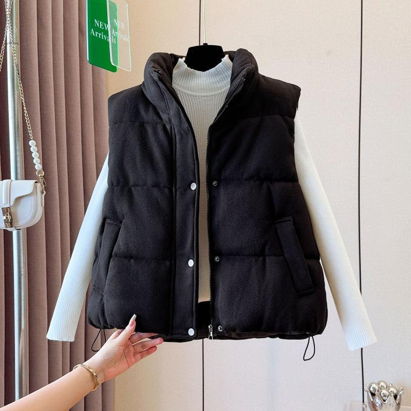 JPNTKY Women's Fashion Casual Fall Winter Solid Color Print Sleeveless Jackets & Coats Down Coats