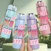 1PC Dear Santa Need Coffee Pink Print 750ml Color Plastic Sports Water Bottle Leakproof Flip Straw Lid Suitable for Sports Office Home Use