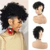 New Arrival Synthetic Ponytail with Bangs Afro Kinky Curly Mohawk Ponytail Bun Clip in Hair Extension for Black Women