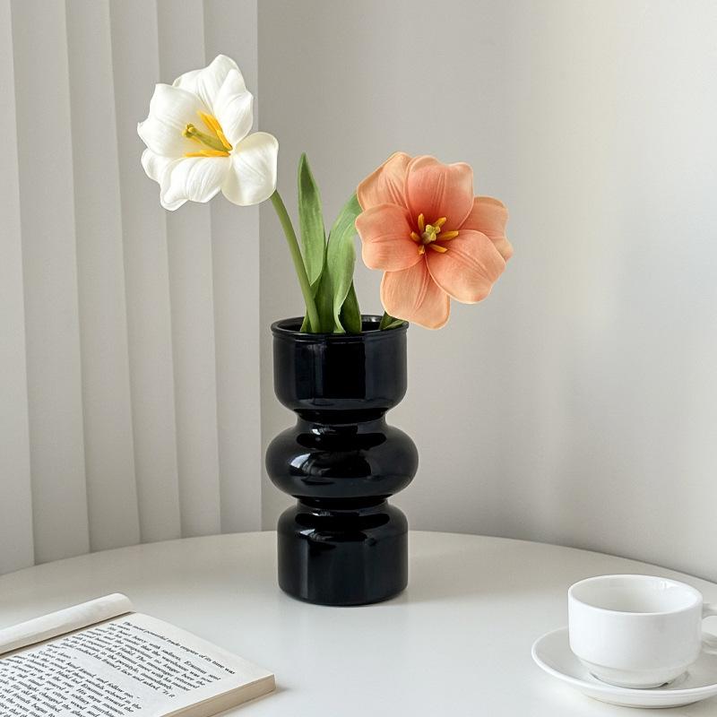 Elegant Glass Vintage Flower Vase for Living Room