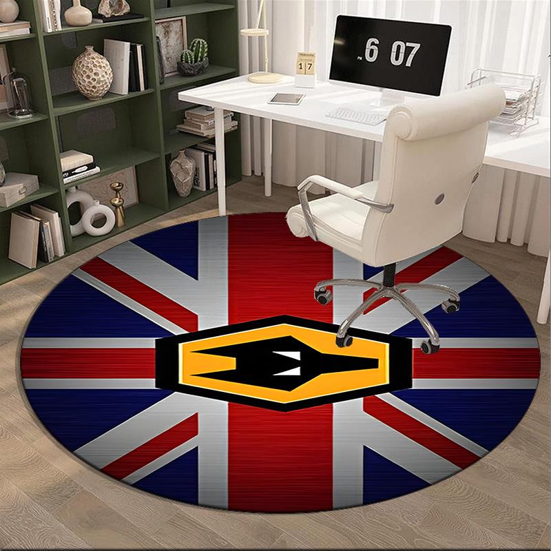 1PC round rug Powerful Symbol Design Printed Round Area Rug ,Rug For Home Office, Round Chair Rug, Decorative Carpet Fan gifts Christmas gift