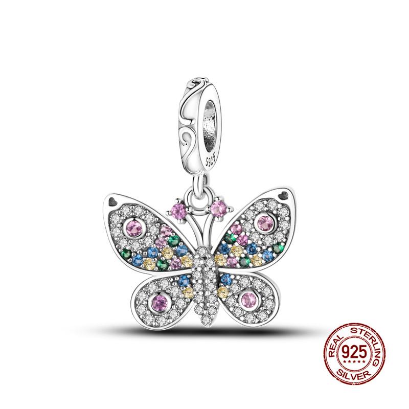 925 Silver Butterfly Dragonfly Charms Beads for 3mm Bracelet Necklace DIY Women Fine Jewelry Gift