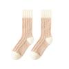 1 Pair Women Coral Velvet Socks Autumn Winter Fuzzy Thick Warm Fleece Mid-calf Socks Soft Fluffy Home Sleeping Slipper Socks