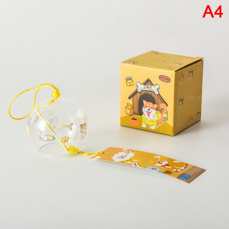 1Pc 1Pc Kreative Japan Stil Hibiscus Decor Muster Glas Hängen Windspiel