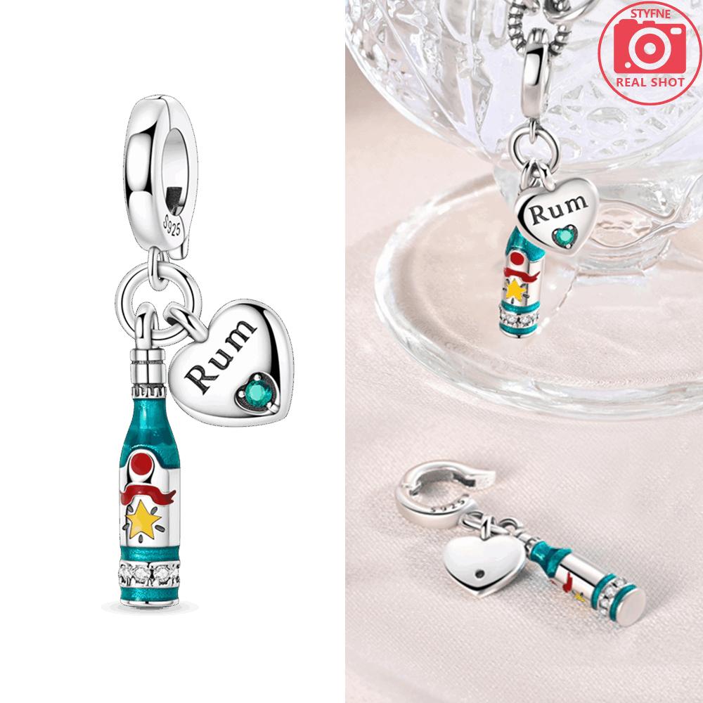 Original Copper Red Wine Bottle Pendant Series Champagne Pendant Heart Shape Beads Fit Bracelet Jewelry Making Fine Gift Diy