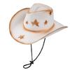 Western Cowboy Straw Hat Foldable Summer Vacation Travel Mountaineering Sun Protection Visor Hat Large Brim Female Knight Hat Male