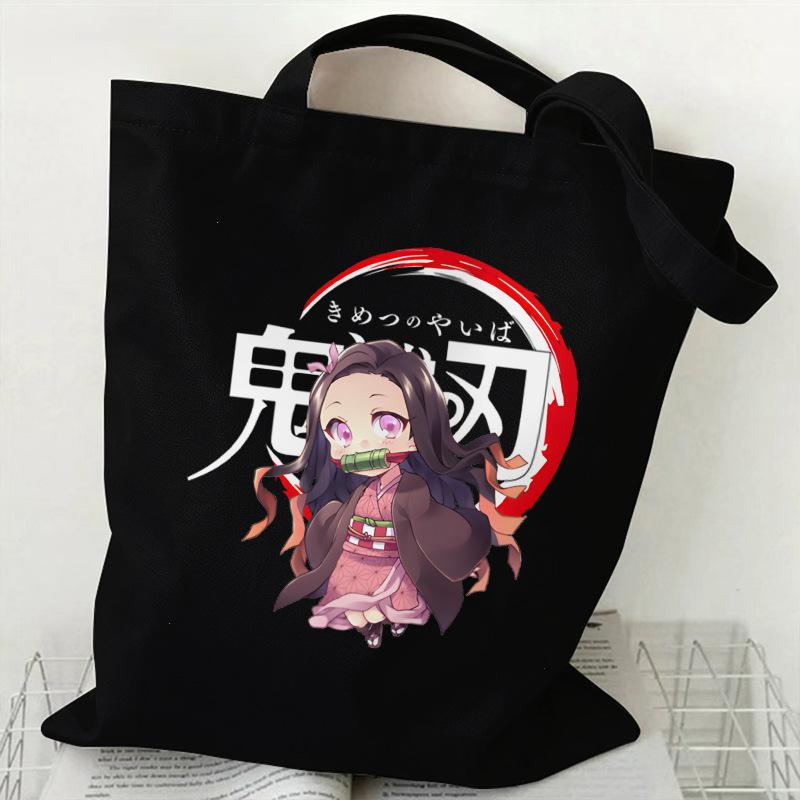 Japan cartoon comics Nezuko Kamado Demon Slayer Print Canvas Bag Stylish Women's Handbag Large Capacity Casual Shoulder Bag 7561 KTB