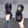 British Soft Leather Platform Spring New Small Leather Shoes Lace-up Single Shoes