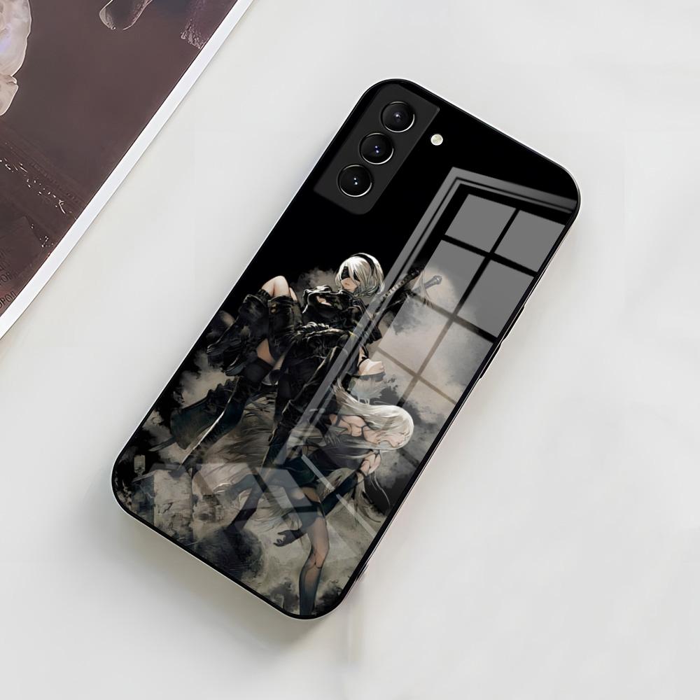 

N-NieR A-Automata 2B Phone Case For Samsung A56 A36 A26 A16 A15 A25 A35 A55 A14 A34 A24 A54 Glass Case Samsung A12 4G