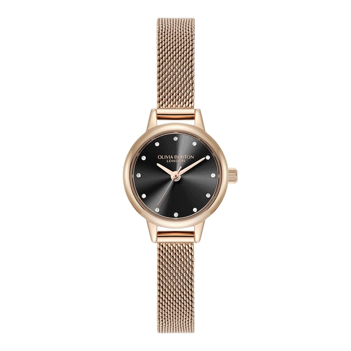 

Authorized Dealer Olivia Burton Classic Mini Watch Black Sunray Rose Gold 23mm [OLIVIA BURTON] Women s 24000219, Mesh, чёрный