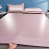 Summer Cooling Bed Pad Light Luxury Carbon Fibres Sleeping Cool Bed Mat Ice Silk Mats with Pillowcases Smooth Mattress Cover Set