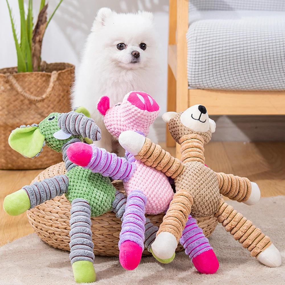 Indestructible Large Dog Sound Squeaky Toys Dog Chew Toy Squeaky Plush Dog Chew Toys for Aggressive Chewers Large Breed