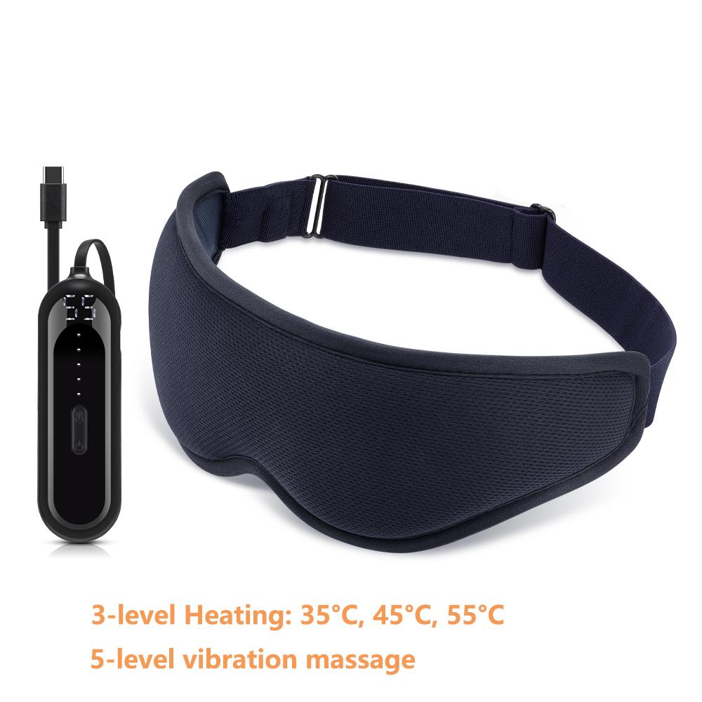 Hot Compress Eye Mask USB 6 Vibration Massage Dry Eyes Relief Heated Steam Eyemask with Remote Control For Sleeping Office